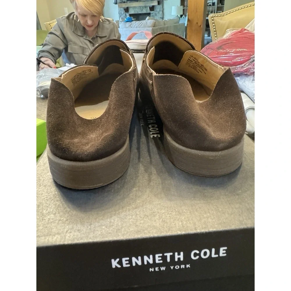Kenneth Cole New York Men's Rustin Laceless‎ Cb Oxford Size 11 Suede Brown